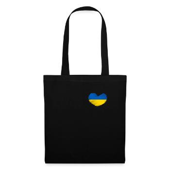 Ukraine Herz Ukrajina Land Ukrainer Ukrainisch Fun - Stoffbeutel - Schwarz - Vorne
