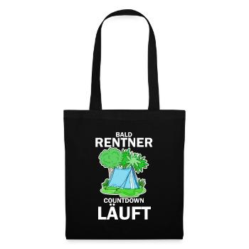 Bald Rentner Countdown läuft - Stoffbeutel - Schwarz - Vorne