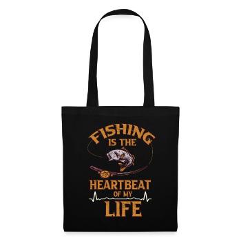 Fishing Heartbeat Life Fishing Angler Gift - Tote Bag - black - Front
