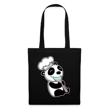 Panda bouillant bébé - Sac en tissu - noir - Devant