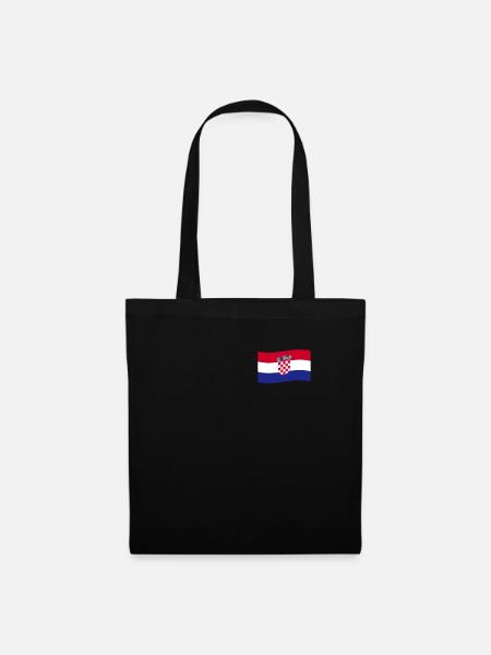 Kroatien Flagge Hrvatska Land Croatia Kroate Deko - Stoffbeutel - Schwarz