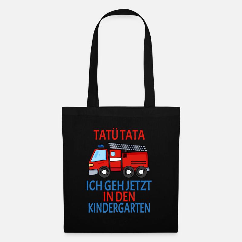 Kindergarten Feuerwehr Geschenk - Stoffbeutel - Schwarz