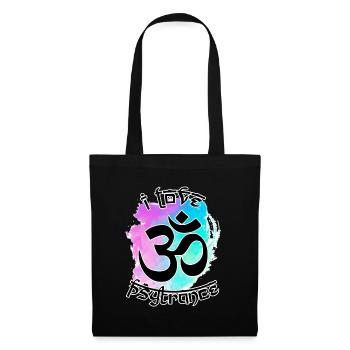 Ich liebe Psytrance Om Symbol Rave Goa Festival - Stoffbeutel - Schwarz - Vorne