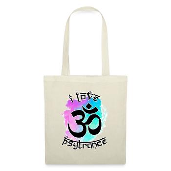 Ich liebe Psytrance Om Symbol Rave Goa Festival - Stoffbeutel - Natur - Vorne