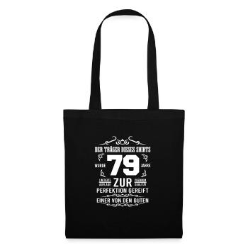 79 Jahre Geschenkidee zum 79. Geburtstag - Stoffbeutel - Schwarz - Vorne