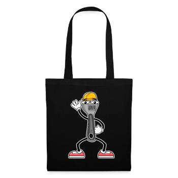 Tool Cartoon Wrench - Tote Bag - black - Front