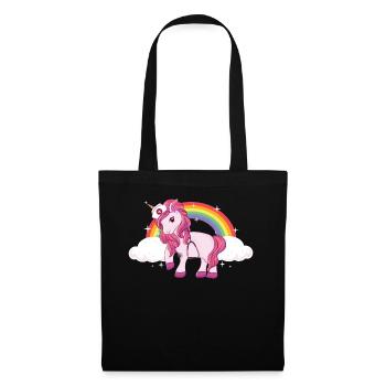 cute fun unicorn school nurse - Stoffbeutel - Schwarz - Vorne