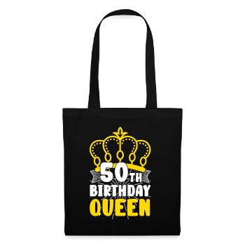 50th Anniversaire de la Reine Reine Couronne Rond anniversaire - Sac en tissu - noir - Devant