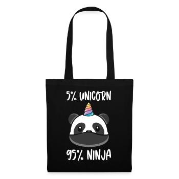 Licorne ninja guerrier licornes panda ours panda - Sac en tissu - noir - Devant