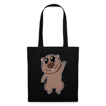 Wombat animal motif cute sweet - Tote Bag - black - Front