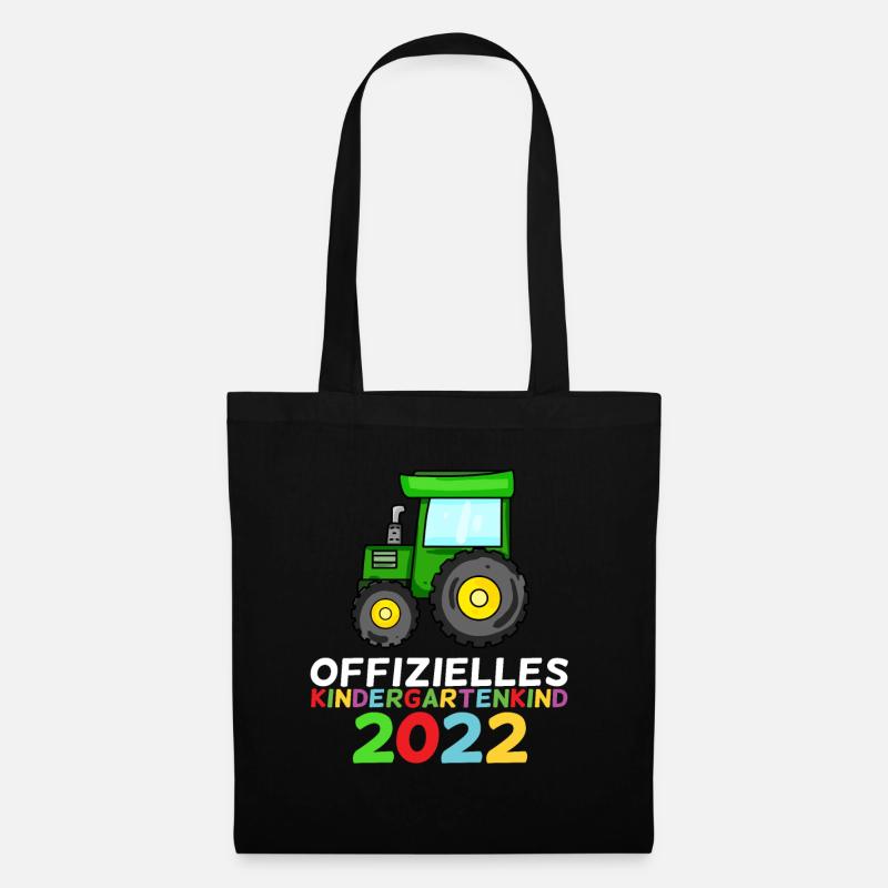 Kindergarten 2022 Traktor Geschenk - Stoffbeutel - Schwarz