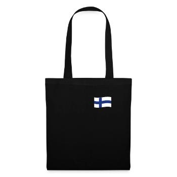 Finnland Flagge Finland Fahne Finnish Finn Land - Stoffbeutel - Schwarz - Vorne
