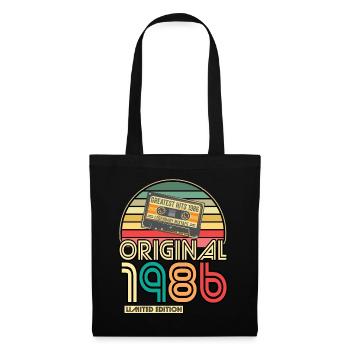 Cassette Tape Retro Vintage 1986 born Year 1986 - Tote Bag - black - Front