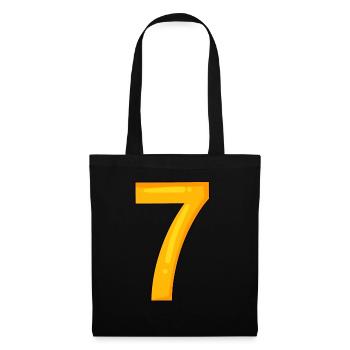 Nummer 7 - Zahl 7 - Stoffbeutel - Schwarz - Vorne