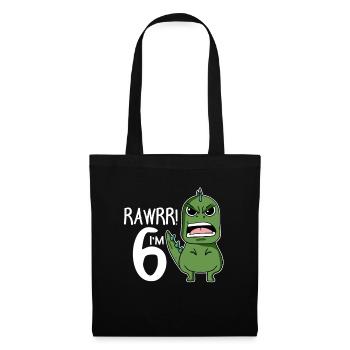 6e anniversaire - 6 ans - J’ai 6 ans - Sac en tissu - noir - Devant