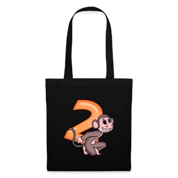 2 years - monkey - 2nd birthday motif - Tote Bag - black - Front