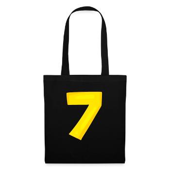 Nummer 7 - Zahl 7 - Stoffbeutel - Schwarz - Vorne