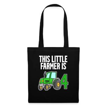 Tractor 4 years Boy 4th birthday son - Tote Bag - black - Front