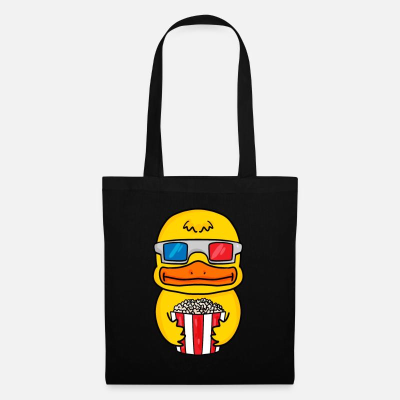 Ente Popcorn Kino - Stoffbeutel - Schwarz