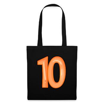 Nummer 10 - Stoffbeutel - Schwarz - Vorne