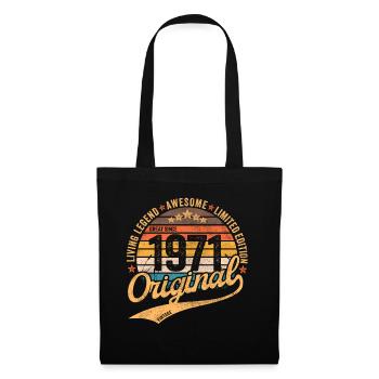 50. Geburtstag Vintage 1971 geboren im Jahr 1971 - Stoffbeutel - Schwarz - Vorne