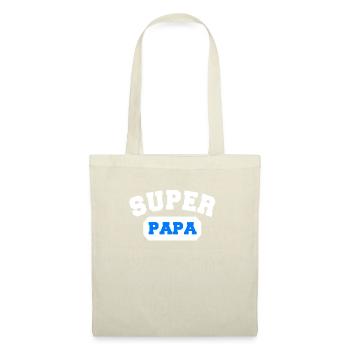 Superpapa Bester Dad Vater Super Papa Shirt - Stoffbeutel - Natur - Vorne