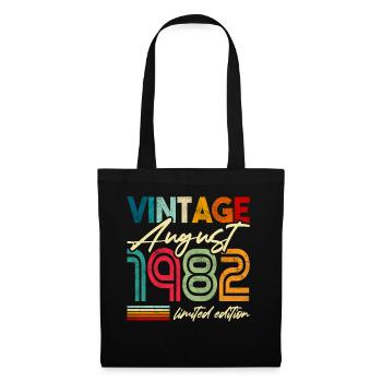 Rétro Vintage né 1982 Anniversaire août 1982 - Sac en tissu - noir - Devant