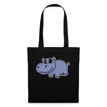 Hippopotame - Sac en tissu - noir - Devant