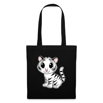 Tigre blanc - Sac en tissu - noir - Devant