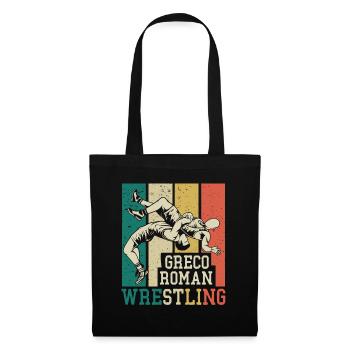 Greco Roman Wrestling Kämpfer Ringer - Stoffbeutel - Schwarz - Vorne