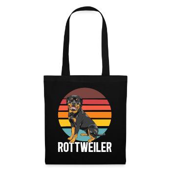 Retro Rottweiler Hund - Stoffbeutel - Schwarz - Vorne