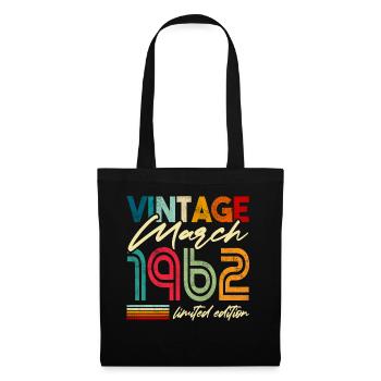 Vintage born March 1962 Birthday Year 1962 - Tote Bag - black - Front