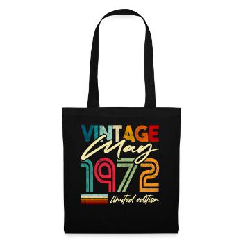 Vintage born May 1972 Birthday Year 1972 - Tote Bag - black - Front