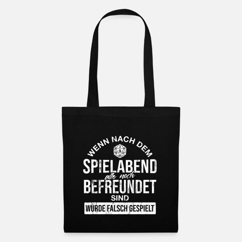 Brettspiele Brettspiel Spieleabend - Stoffbeutel - Schwarz