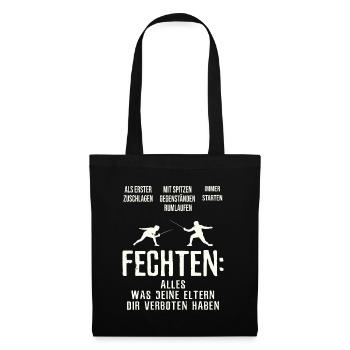 Fechten Fechten - Stoffbeutel - Schwarz - Vorne