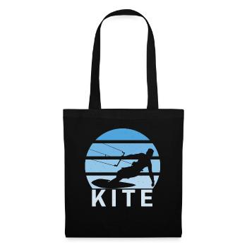 Kite Kiteboarding Surfer Windsurfen Vintage Sunset - Stoffbeutel - Schwarz - Vorne