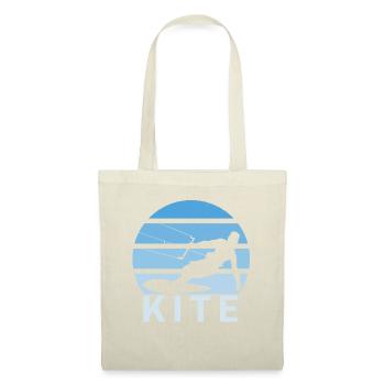 Kite Kite Kitesurf Surfer Planche à voile Vintage Coucher de soleil - Sac en tissu - nature - Devant