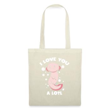 Je t’aime beaucoup Axolotl Salamandre Saint-Valentin - Sac en tissu - nature - Devant