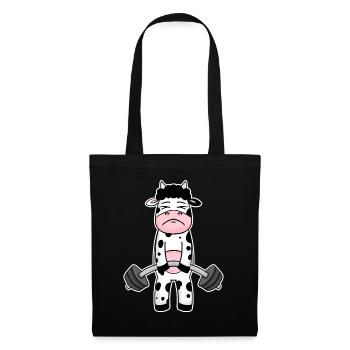 Bodybuilder Cow Fitness Motivation Gift - Tote Bag - black - Front
