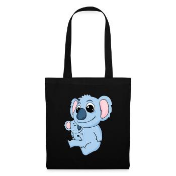 Famille - Koala avec bébé - Koala - Sac en tissu - noir - Devant