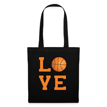 Love Basketball - Cadeau de joueur de basket-ball - Sac en tissu - noir - Devant