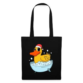 Canard de bain Noël - Sac en tissu - noir - Devant