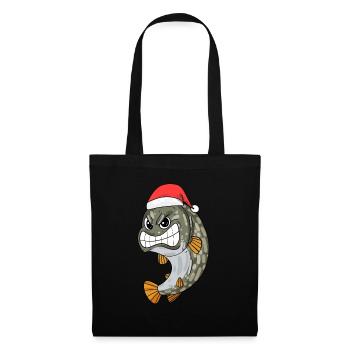 Noël du poisson brochet - Sac en tissu - noir - Devant
