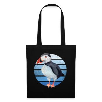 Papageitaucher Puffin Papagei Lunde Vogel Geschenk - Stoffbeutel - Schwarz - Vorne