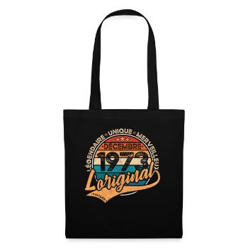 Anniversaire Décembre 1973 L’original 1973 Décembre - Sac en tissu - noir - Devant