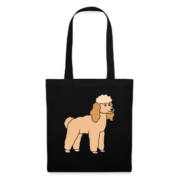 Caniche Chien Race de Chien - Sac en tissu - noir - Devant