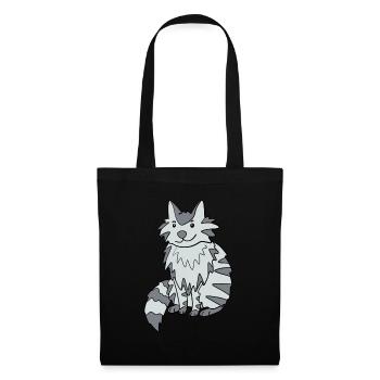 Maine Coon Katze - Stoffbeutel - Schwarz - Vorne