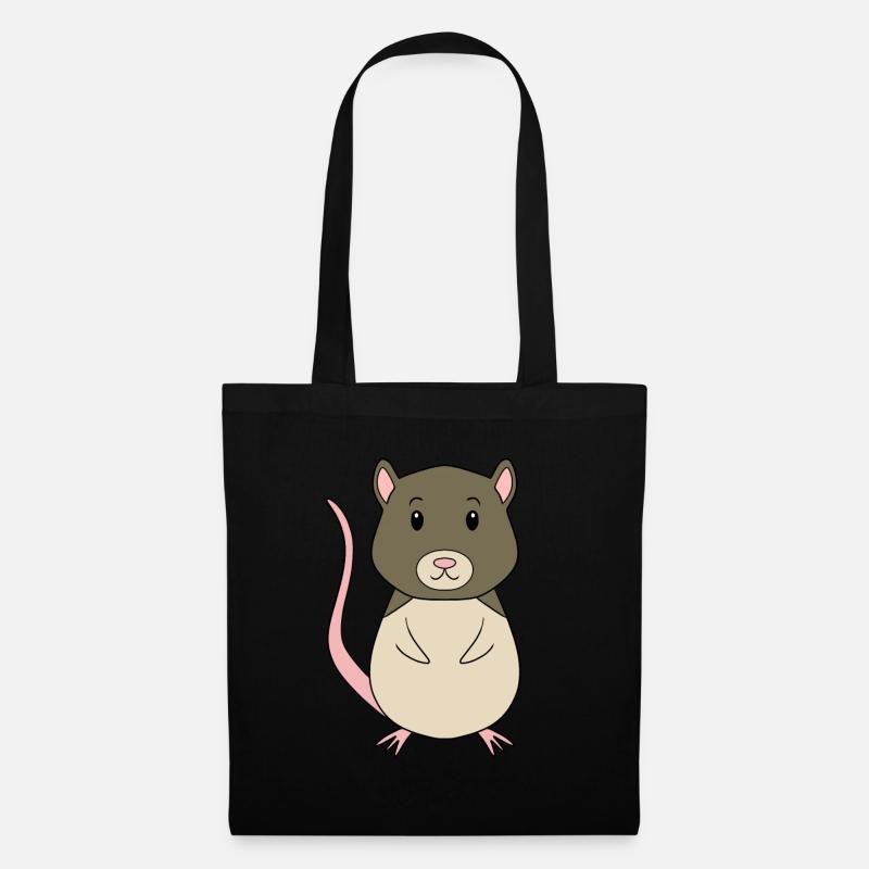 Wühlmaus Maus - Stoffbeutel - Schwarz