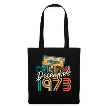 Vintage Cassette Tape Décembre 1973 Anniversaire - Sac en tissu - noir - Devant