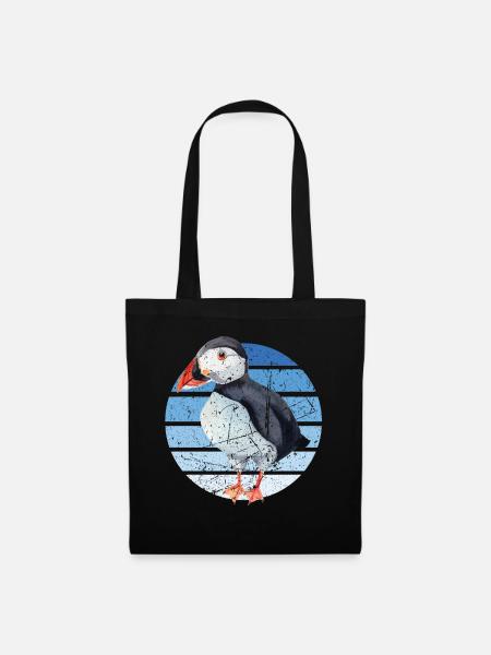 Puffin Parrot Lunde Bird Gift - Tote Bag - black